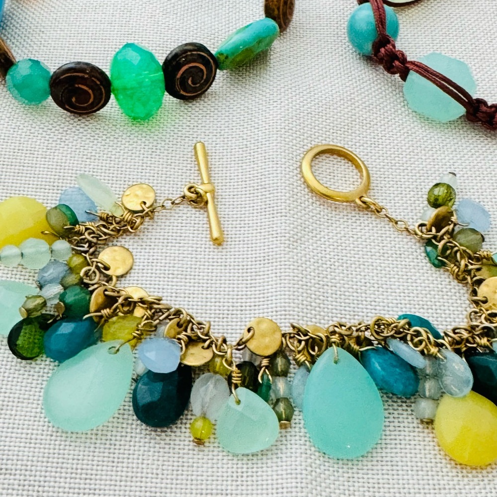 Crystal Gemstone Bracelet Bundle Beachy Boho Fest… - image 2